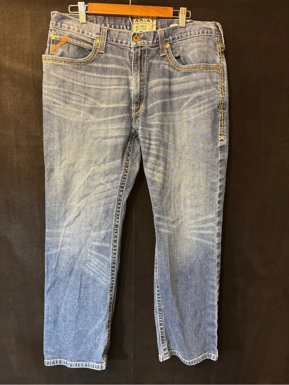 Ariat Relaxed Boot Cut Jeans Mens 36x30 Medium Wash Western Denim Stretch